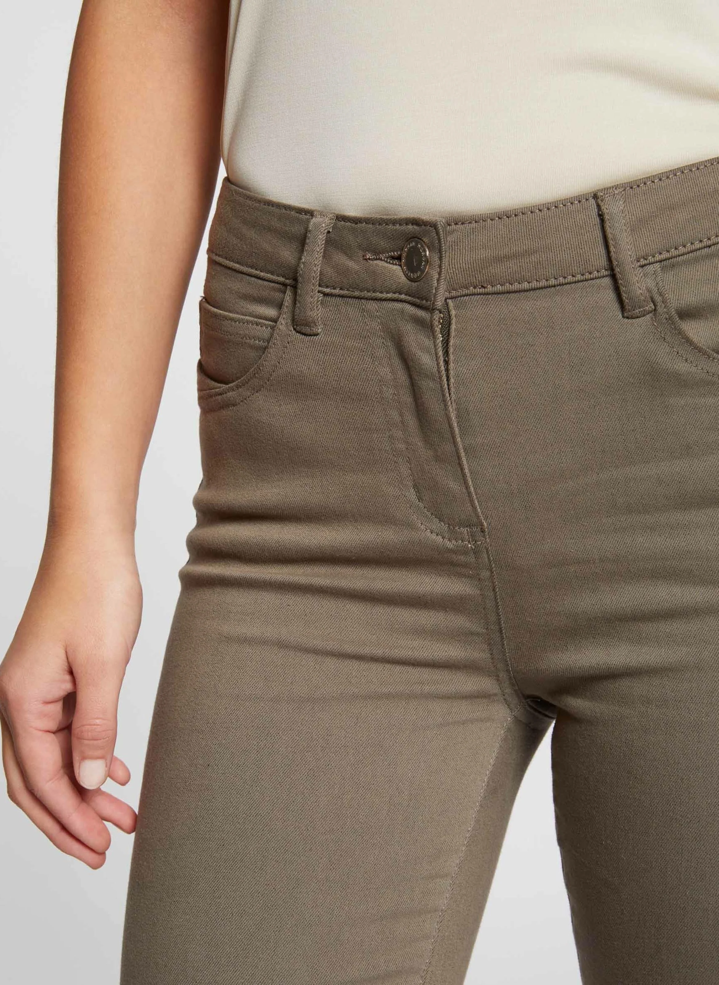 PRETTY - Jean skinny en coton mélangé| Vert