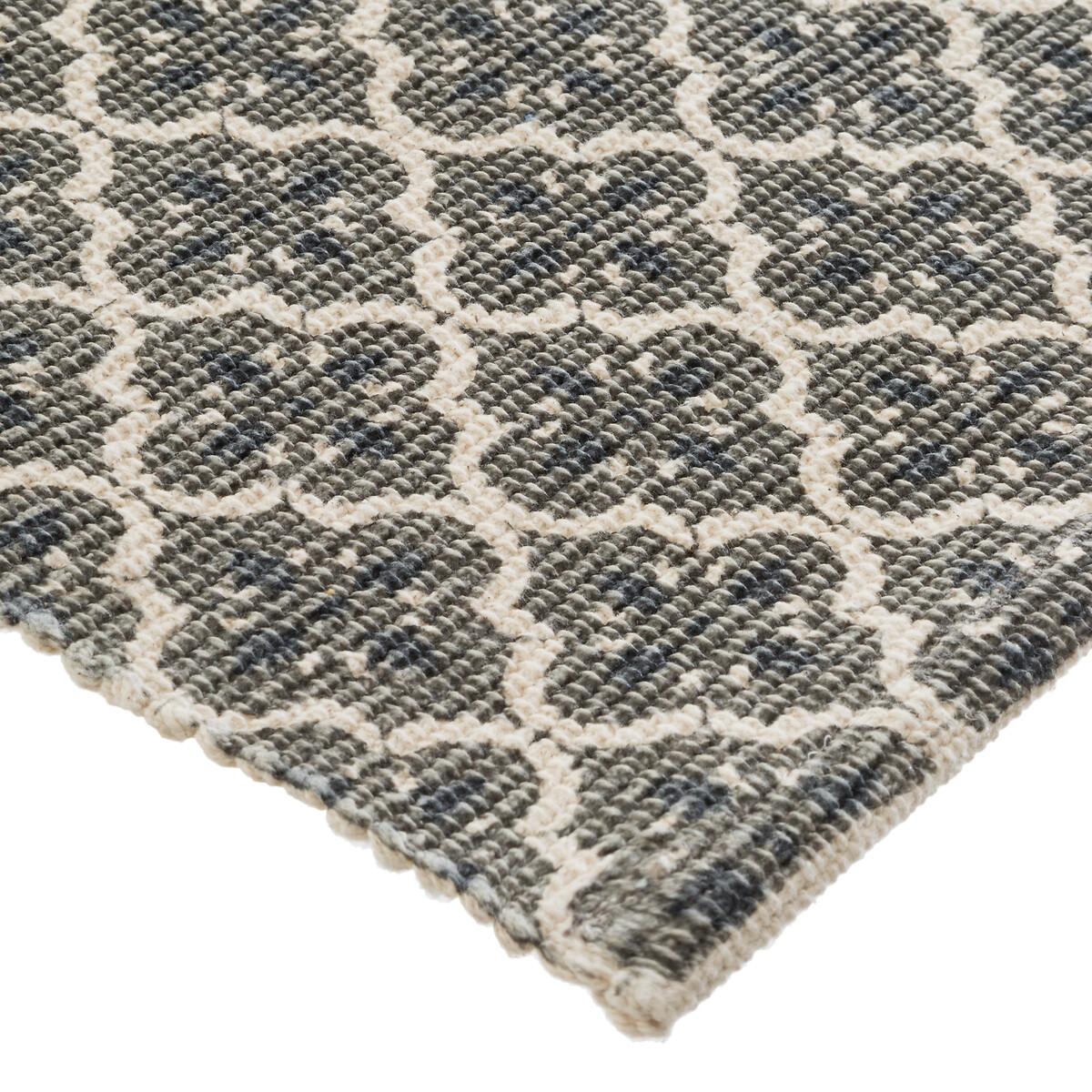 TAPIS COTON IMPRIME GRIS FONCE 60X90CM