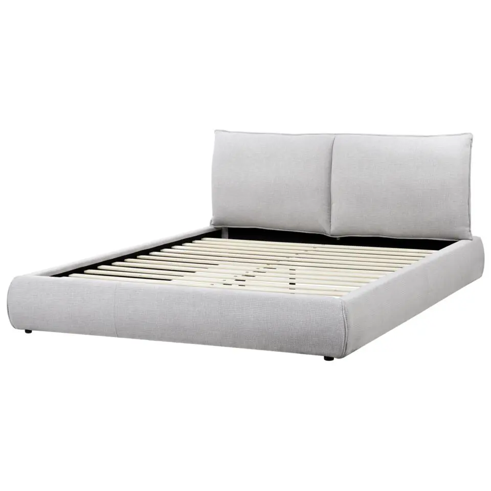 VINAY - Tweepersoonsbed - Grijs - 160 x 200 cm - Polyester