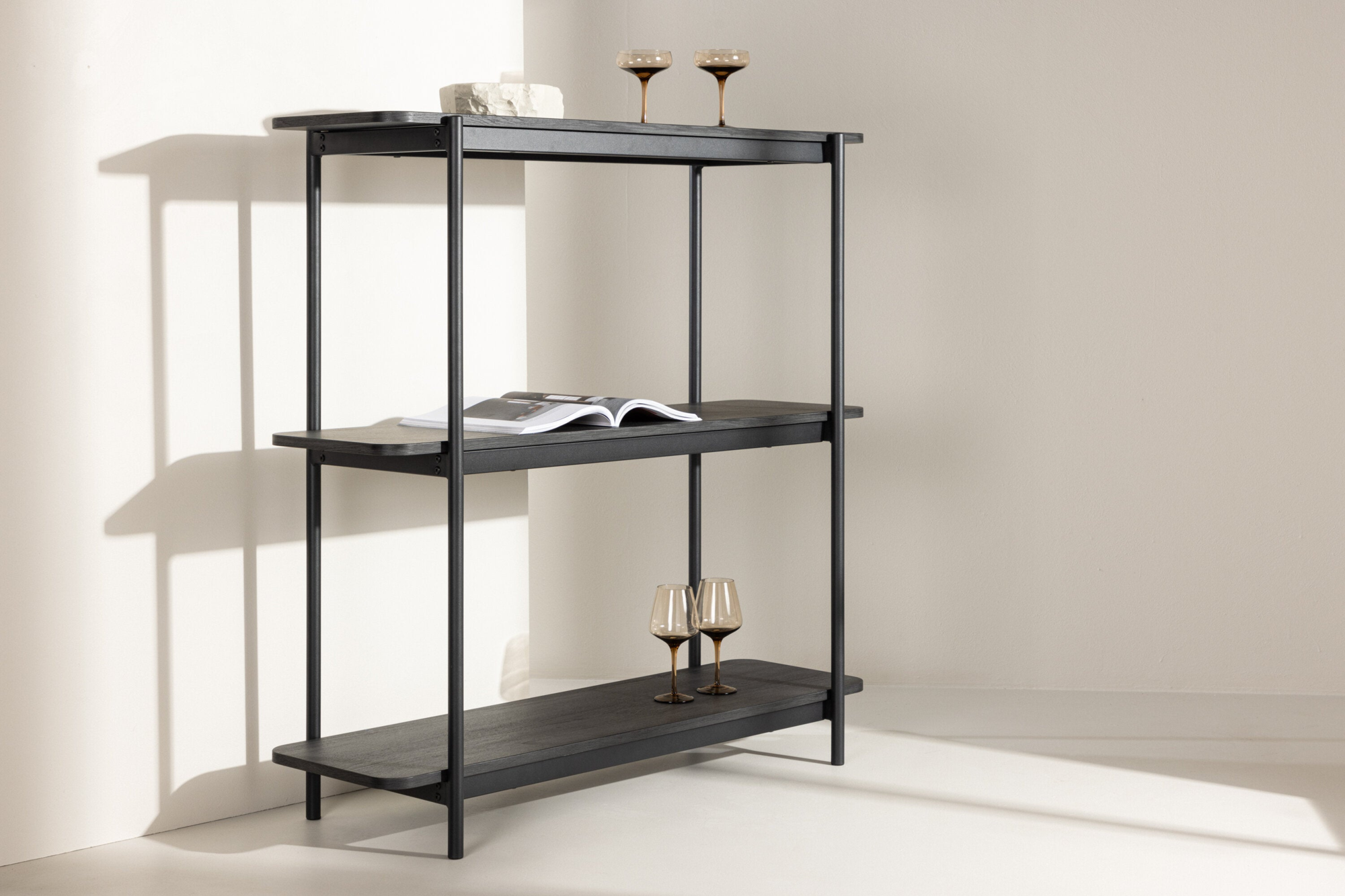 Nuku Open Kast 120cm - Zwart