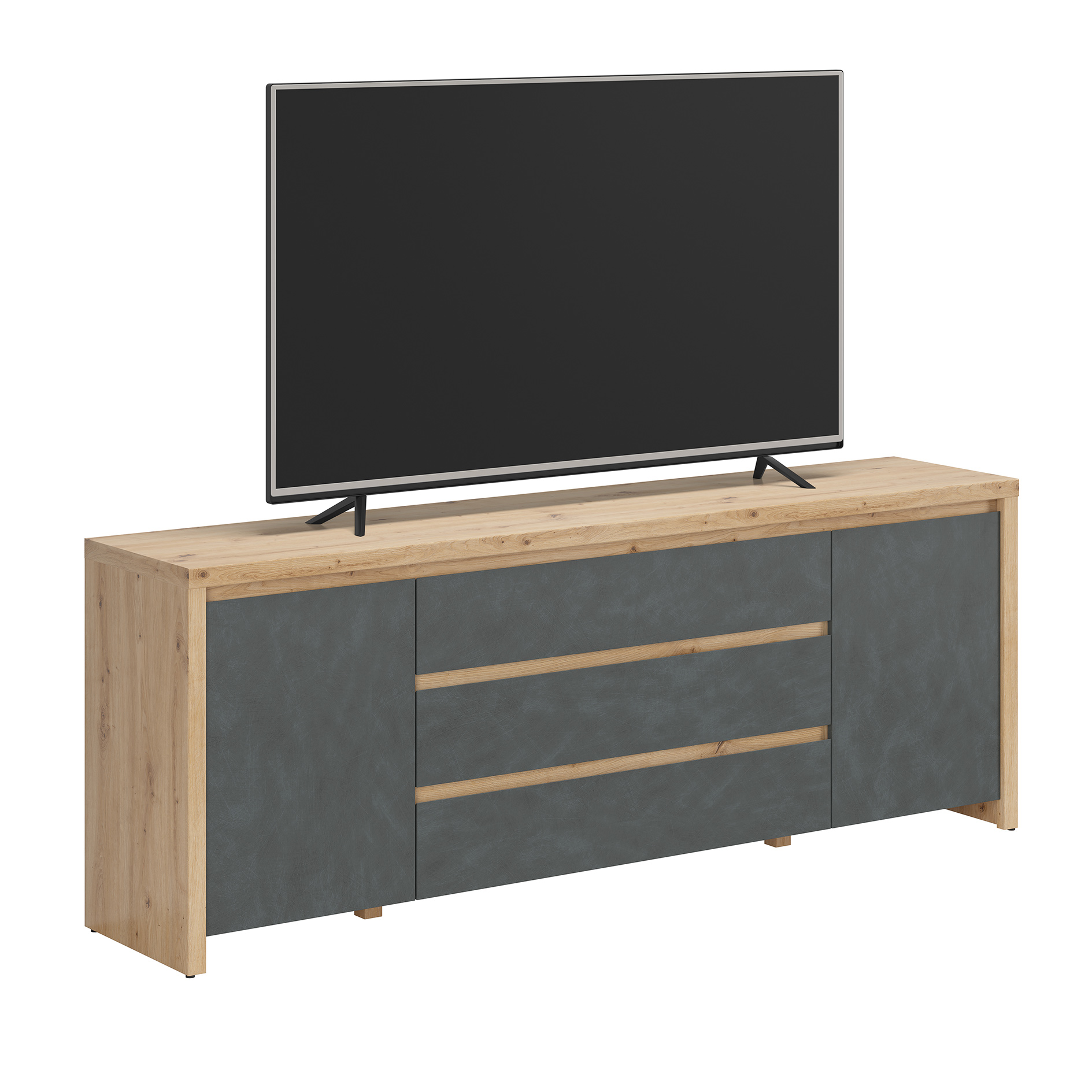 Lowboard - Artisan Eiche-Matera - 3 Schubkästen - 190 cm