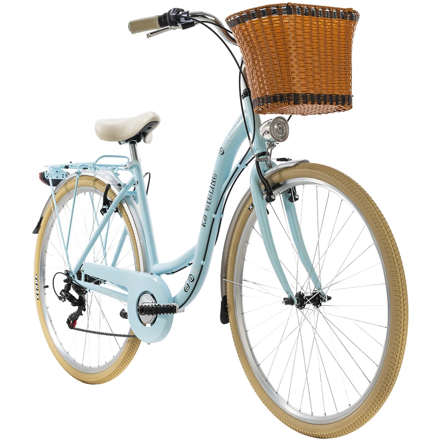 KS Cycling Damenfahrrad Casino 28 Zoll mit Korb Blau