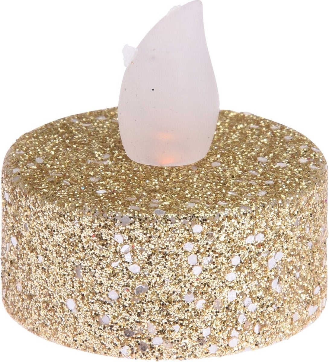 LED waxinelicht Ankie goud D 4 H 4 cm 6 stuks