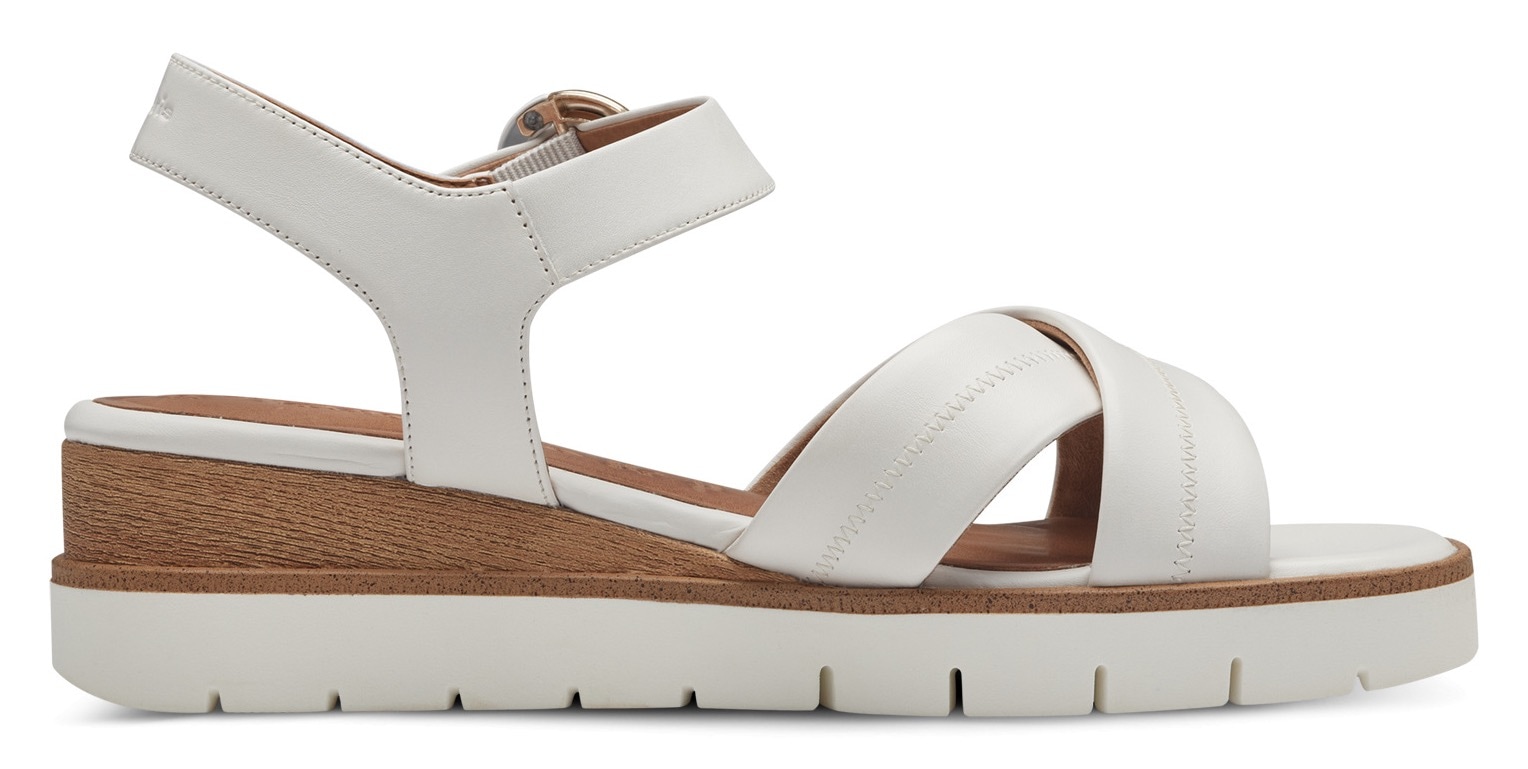 Tamaris Keilsandalette  , Sommerschuh, Riemchensandale mit Ziernähten
