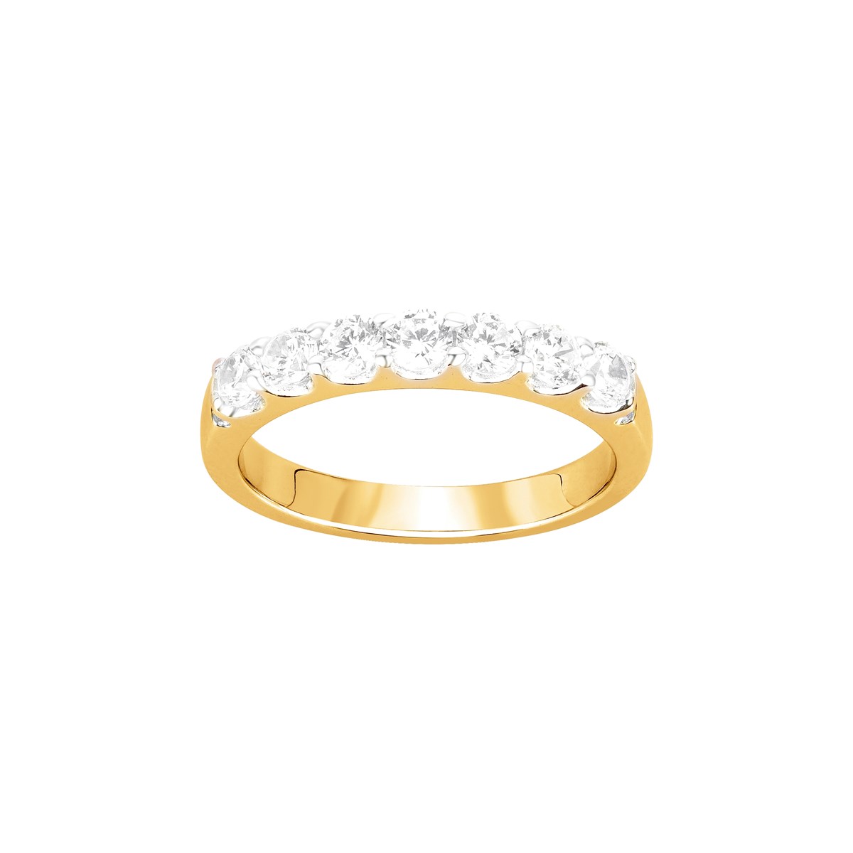 Alliance en Plaqué Or avec oxyde de zirconium blanc