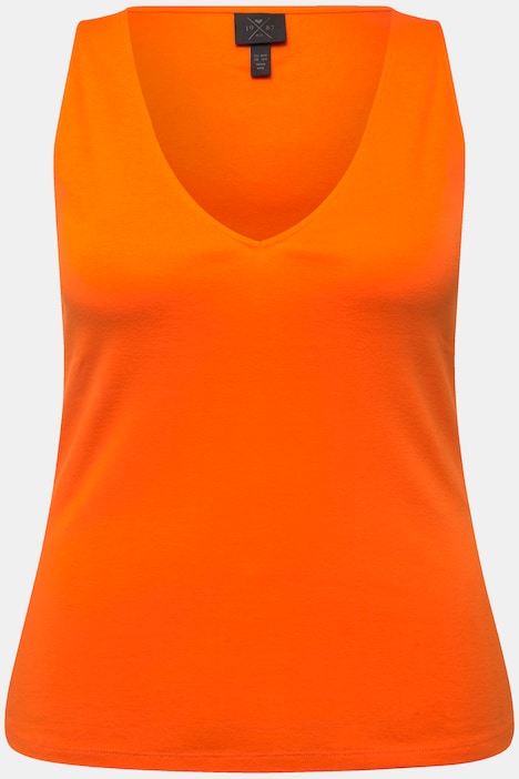 Top, Rippjersey, Slim, V-Ausschnitt, ärmellos