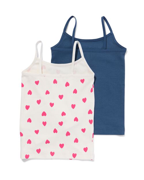 2 débardeurs enfant coton stretch côte blanc cassé