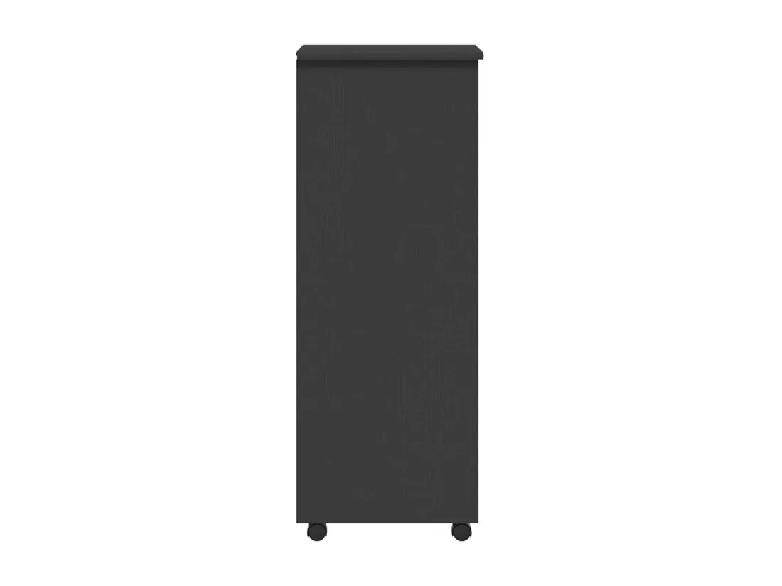 Armoire roulante avec tiroirs MOSS gris bois de pin solide