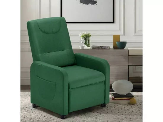 Fauteuil inclinable en tissu avec roulettes et repose-pieds Altair