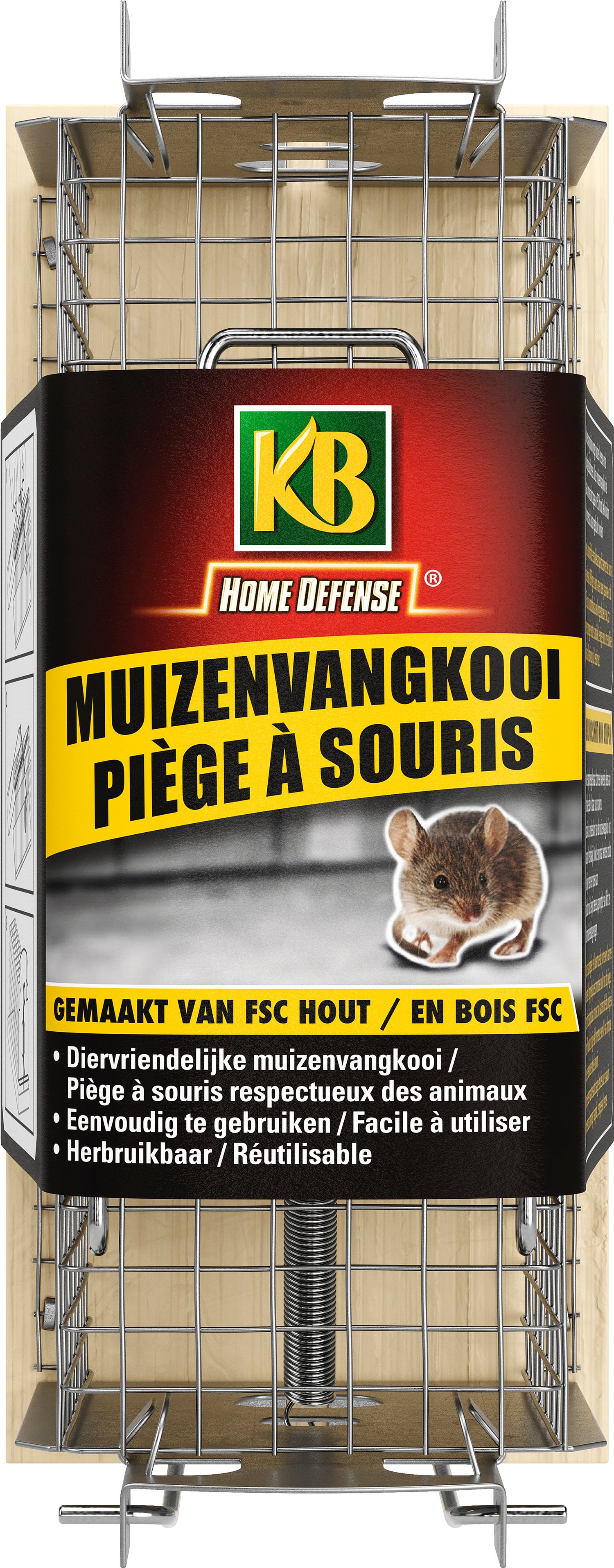 KB muizenvangkooi hout 15,3 x 6 x 7,2 cm