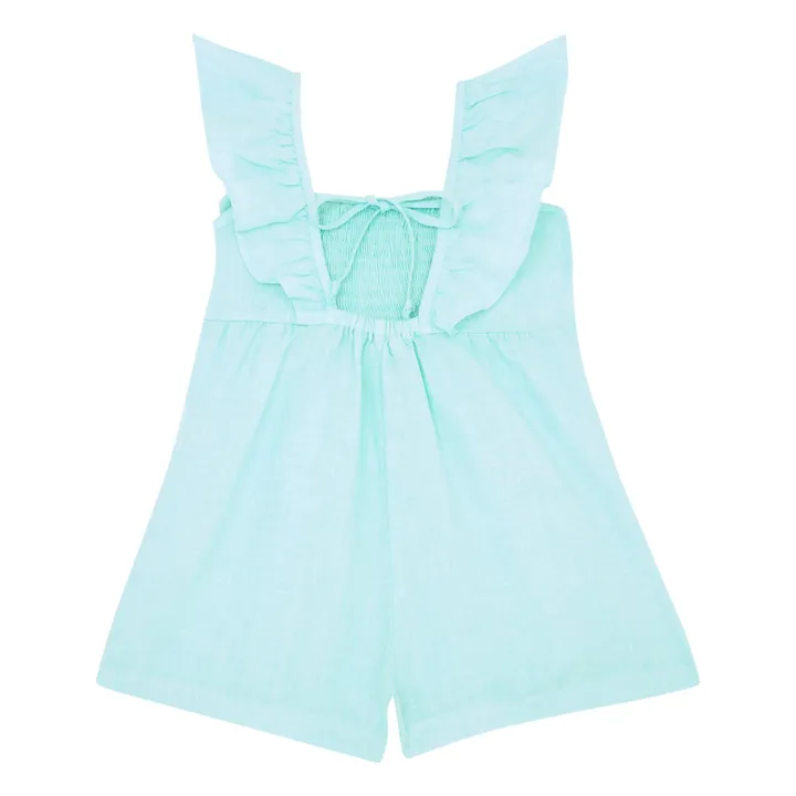 Zhoe & Tobiah Combishort en Lin | Bleu turquoise