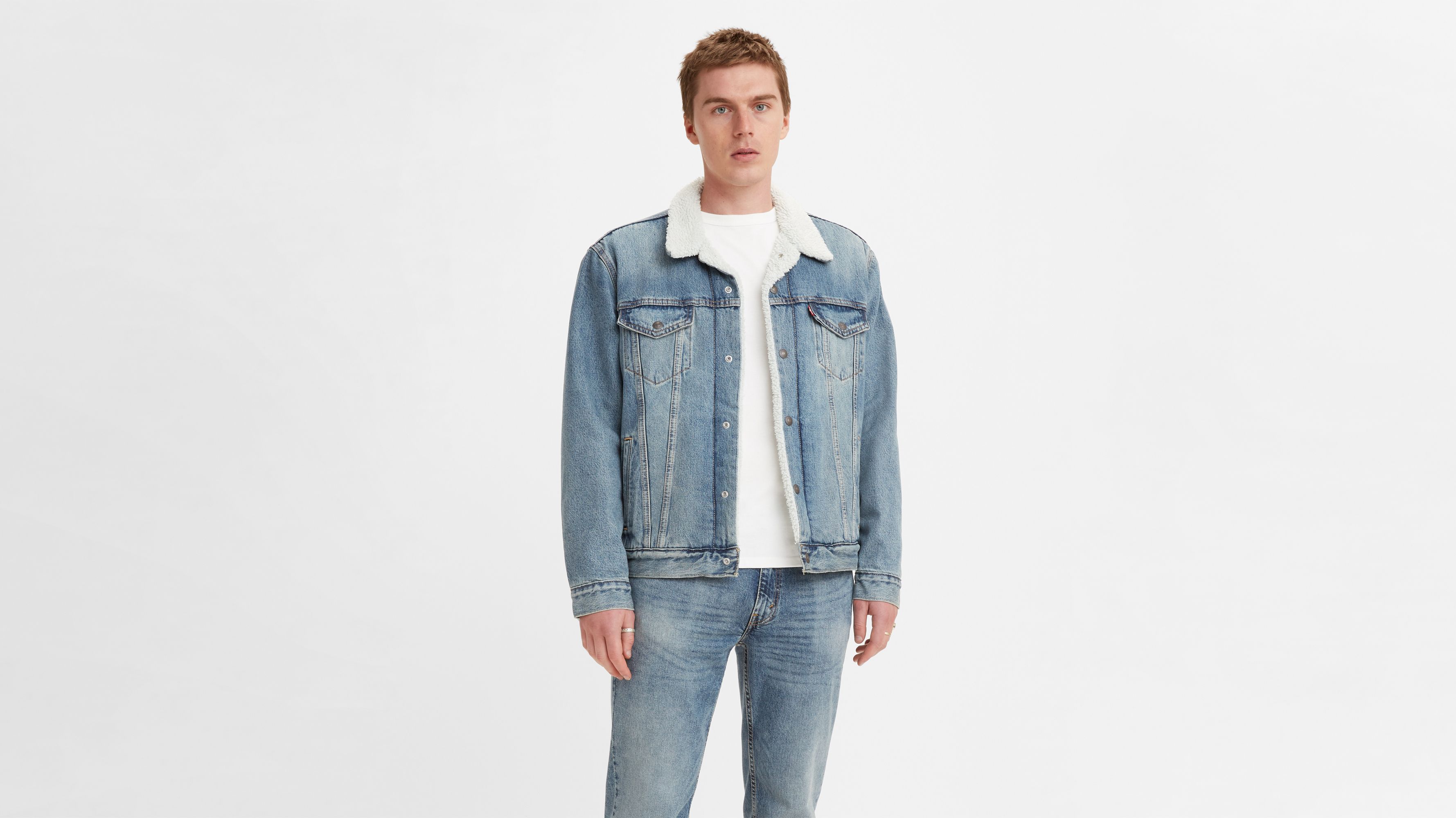 Veste Sherpa Trucker Type III - Mustard 2.0 - Bleu