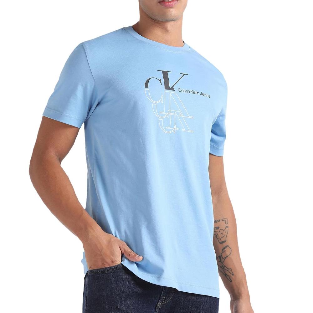 Calvin Klein Jeans T-shirt Bleu Homme Calvin Klein Jeans Echo Graphi