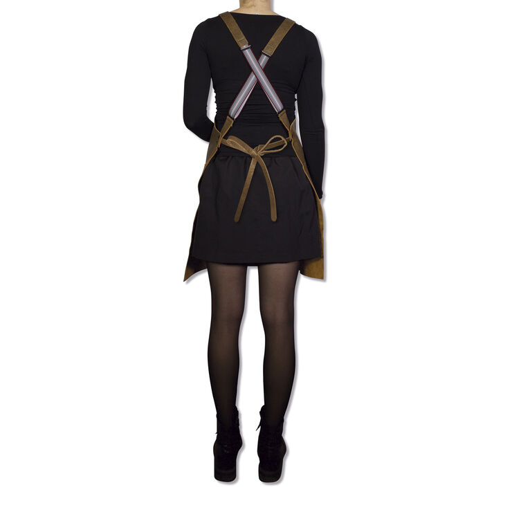 DutchDeluxes Læderforklæde Suspender Serie Apron Vintage Brown Brun
