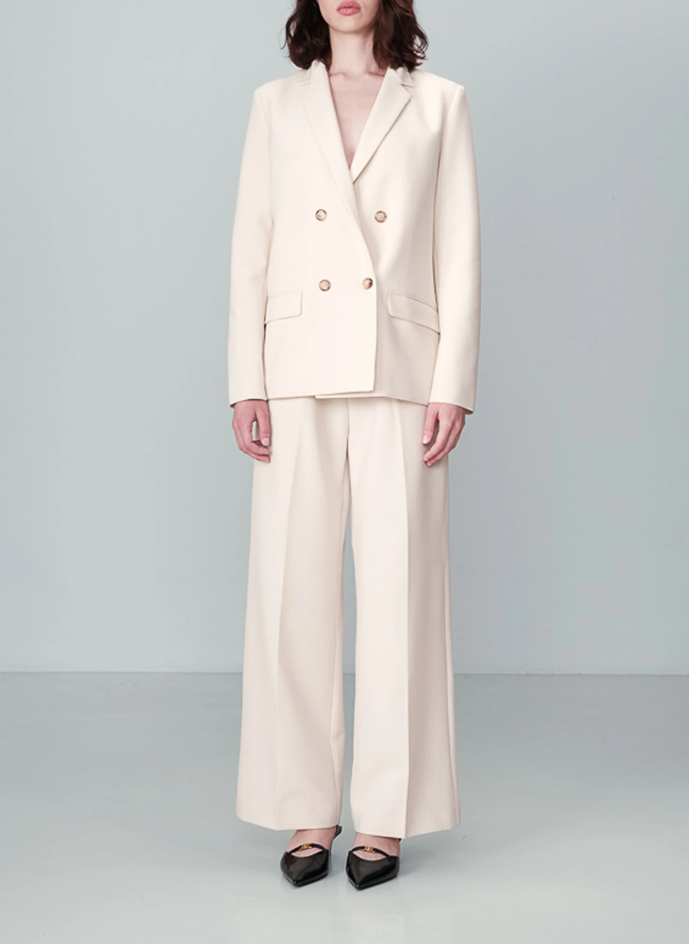 NOIX - Blazer droit à double boutonnage| Beige