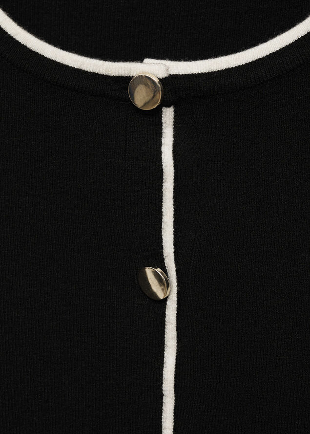 MANGO Stripped knit cardigan Black