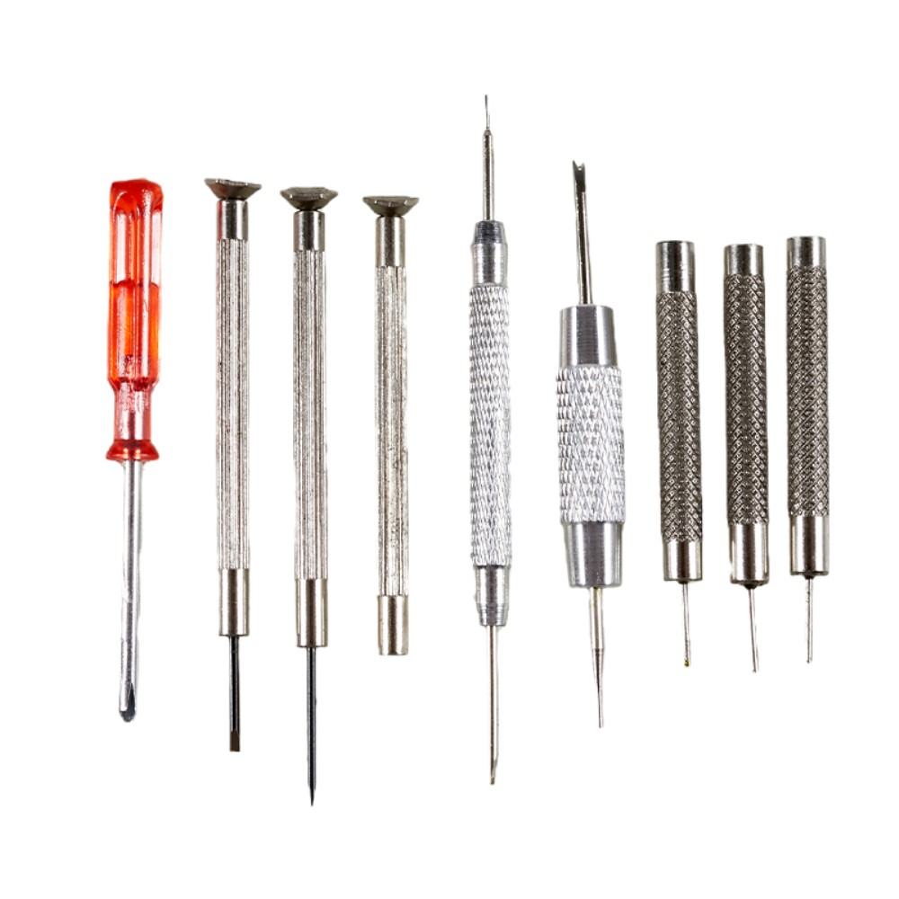 (18-tlg. Set) Universal Uhrenwerkzeug Set für Uhrenreparatur mit Pinzette / Gliederentferner / Uhrengehäusehalter / Lupe / Zange