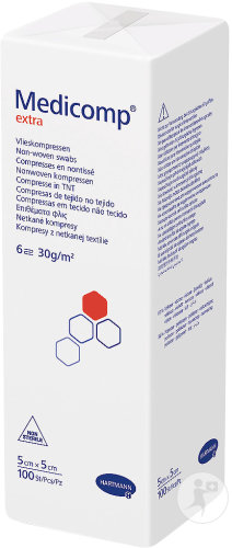 Hartmann Medicomp Extra 5x5cm Avec 6 Plis 25x2 Pièces