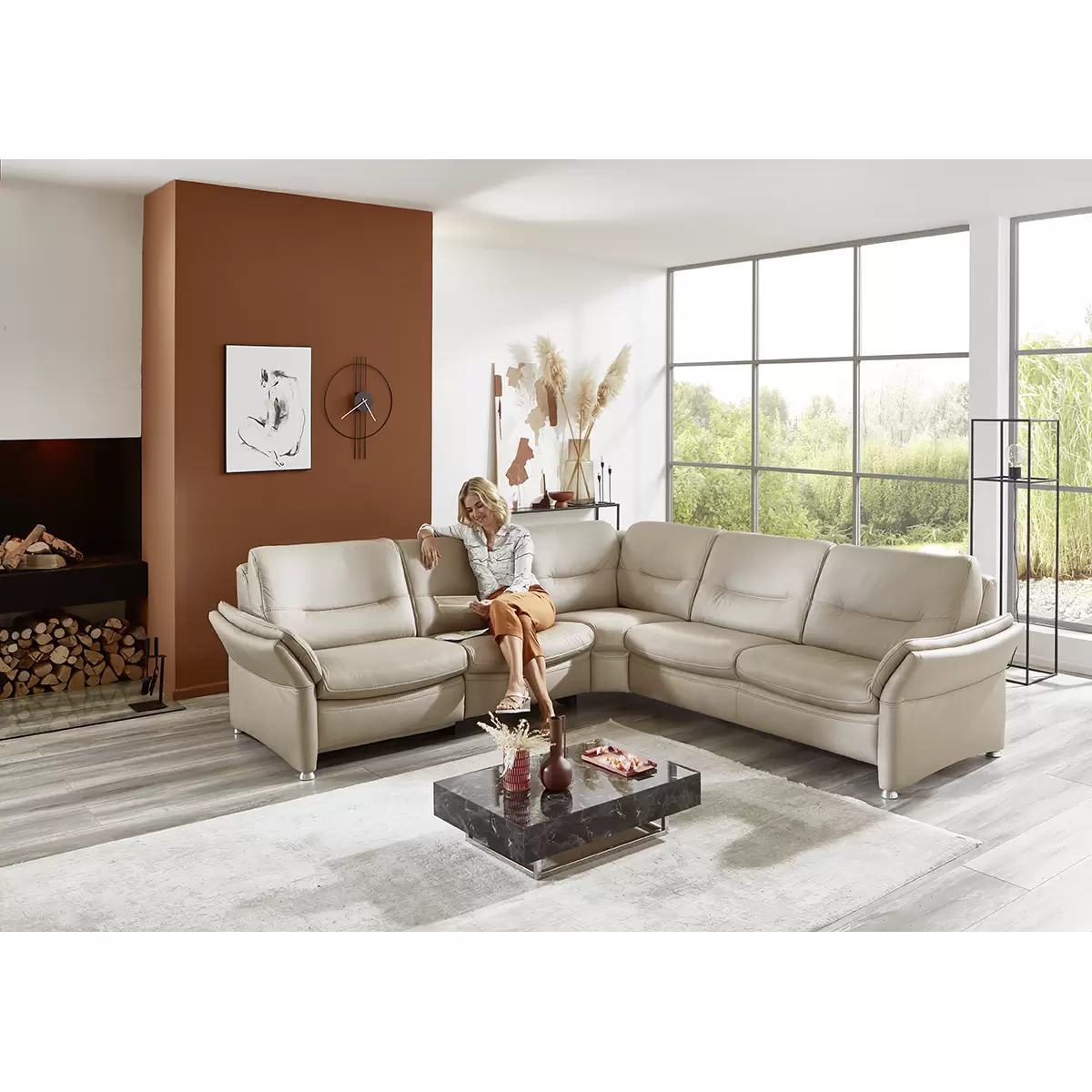 Ecksofa Flums Beige