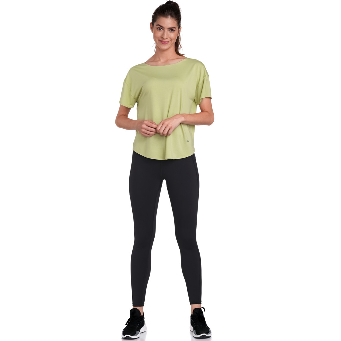 Gina Sports Damen Sport T-Shirt unifarben hellgrün