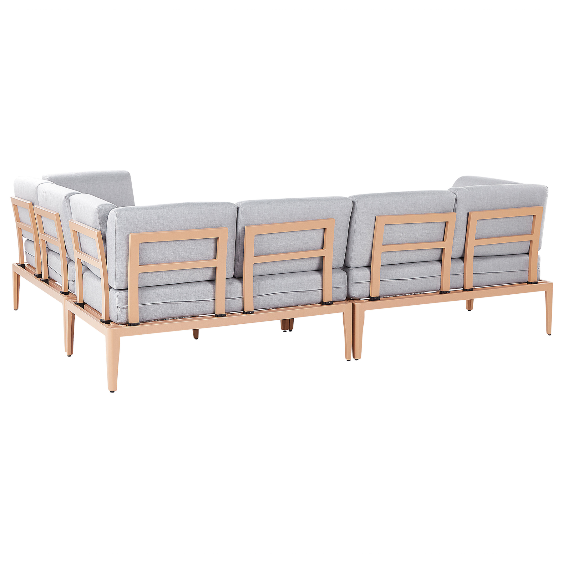 Beliani - RIMA III - Loungeset voor 6 - Lichtgrijs - Polyester