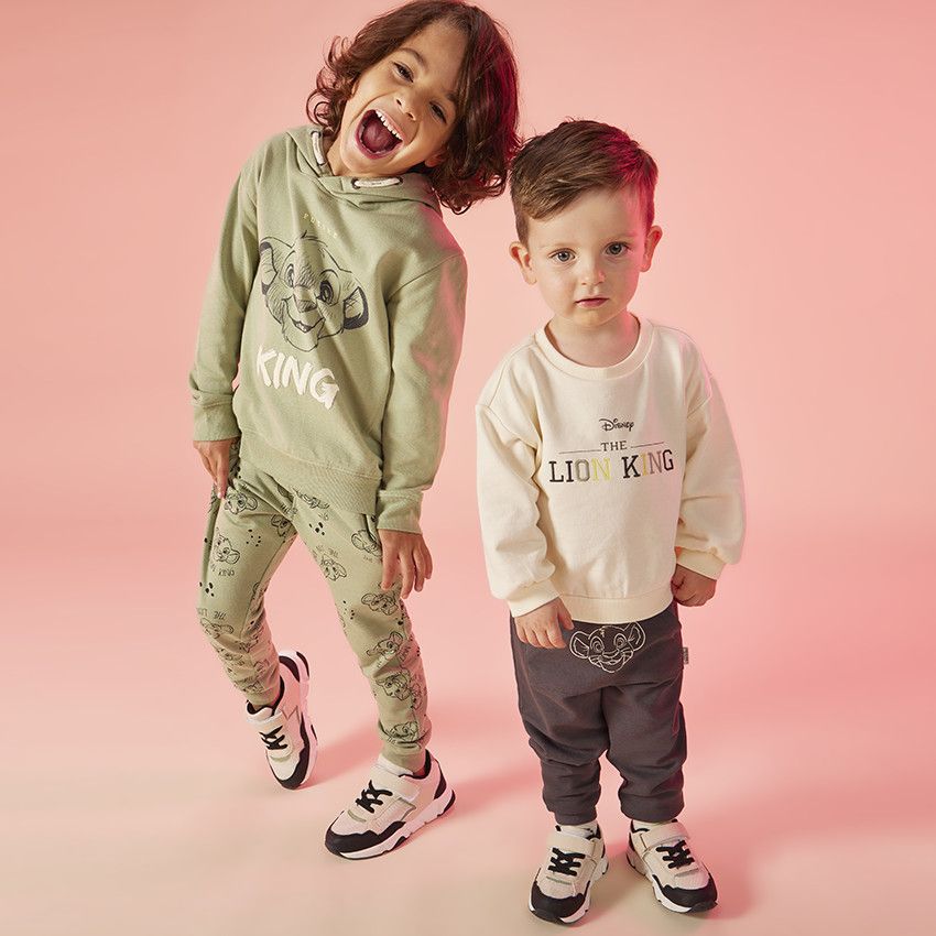 Sweat molleton à capuche print Simba Disney pour garçon - Vert