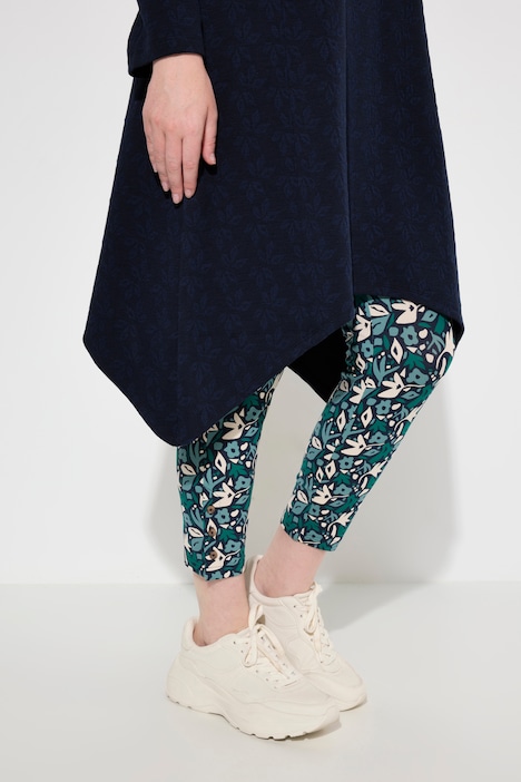 Sweatkleid, Blätter, Stehkragen, Langarm, Biobaumwolle