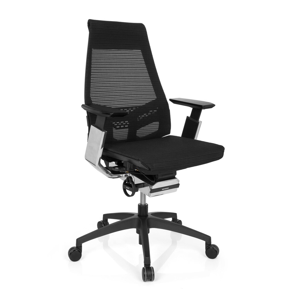 Profi Bürostuhl GENIDIA SMART BLACK CM Netzstoff mit Armlehnen hjh OFFICE