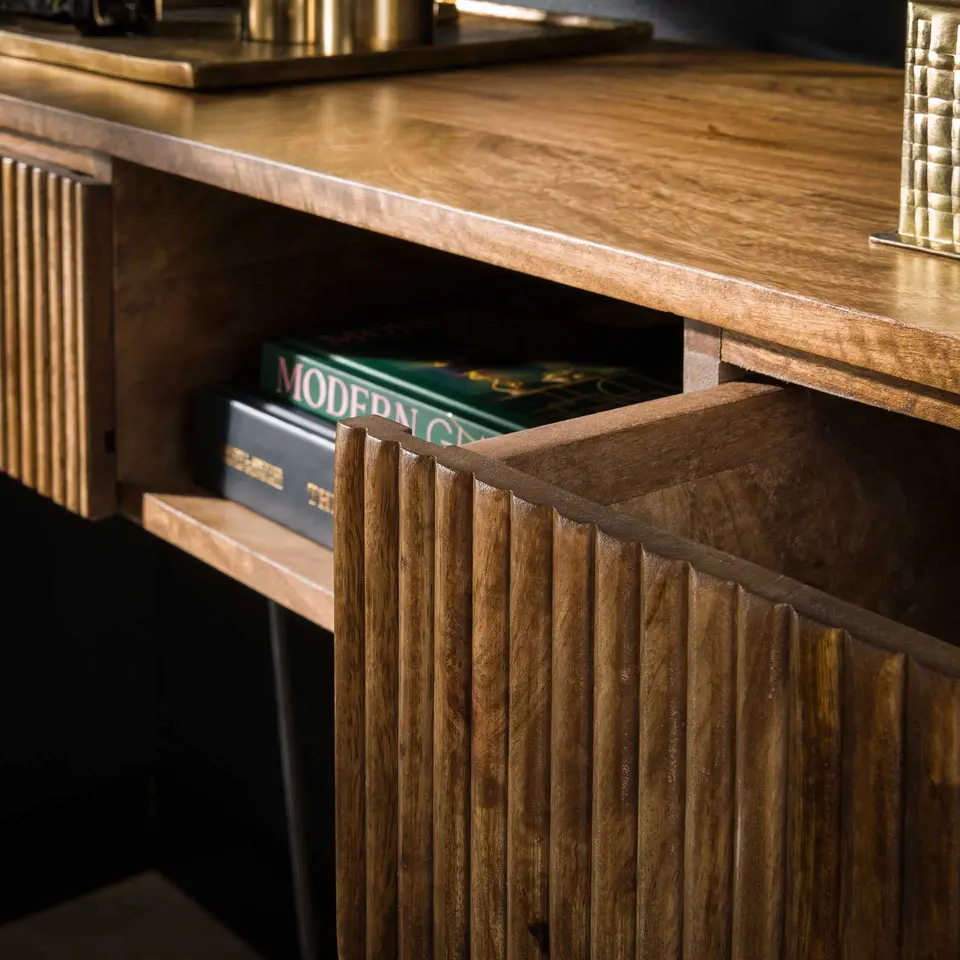 Sidetable Maria mangohout 2 lades - 40x110x77 cm - Mangohout - Bruin