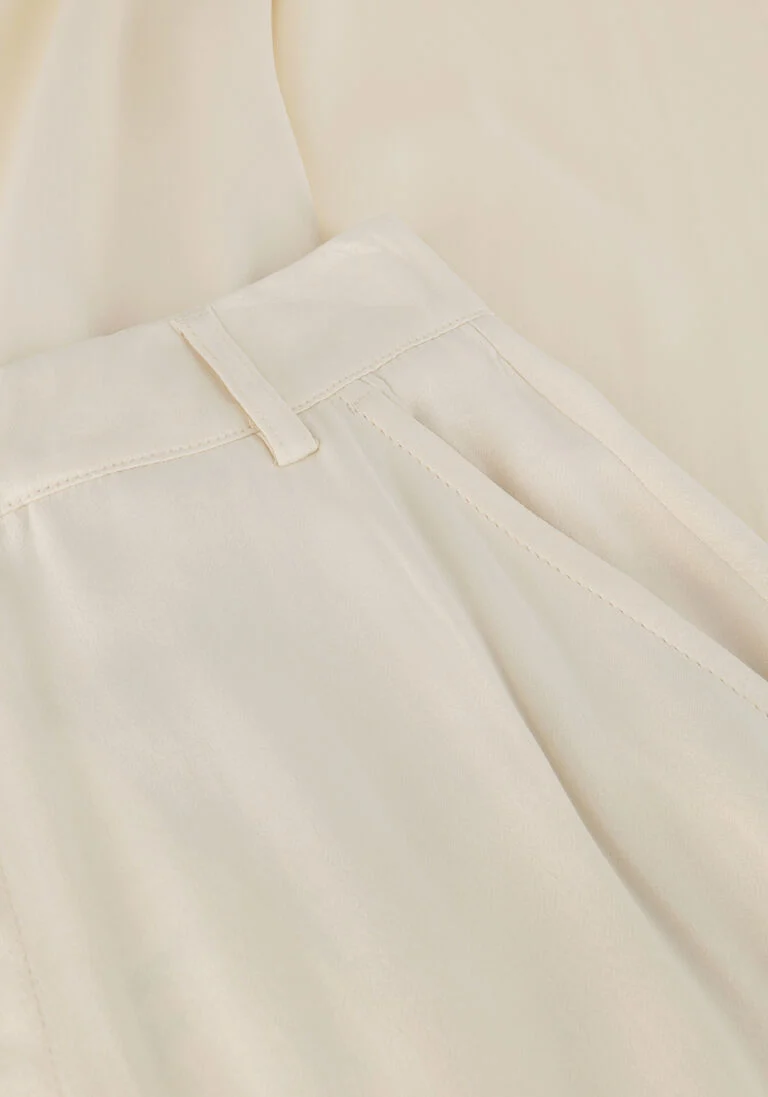 ALIX THE LABEL ecru alix the label wijde broek ladies woven satin pants