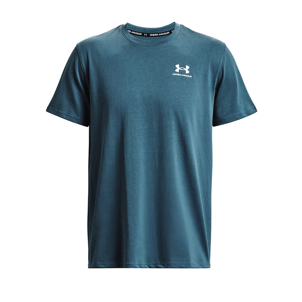 Under Armour UA LOGO EMBROIDERED HEAVYWEIGHT - Tee-shirt Homme static blue/white/white