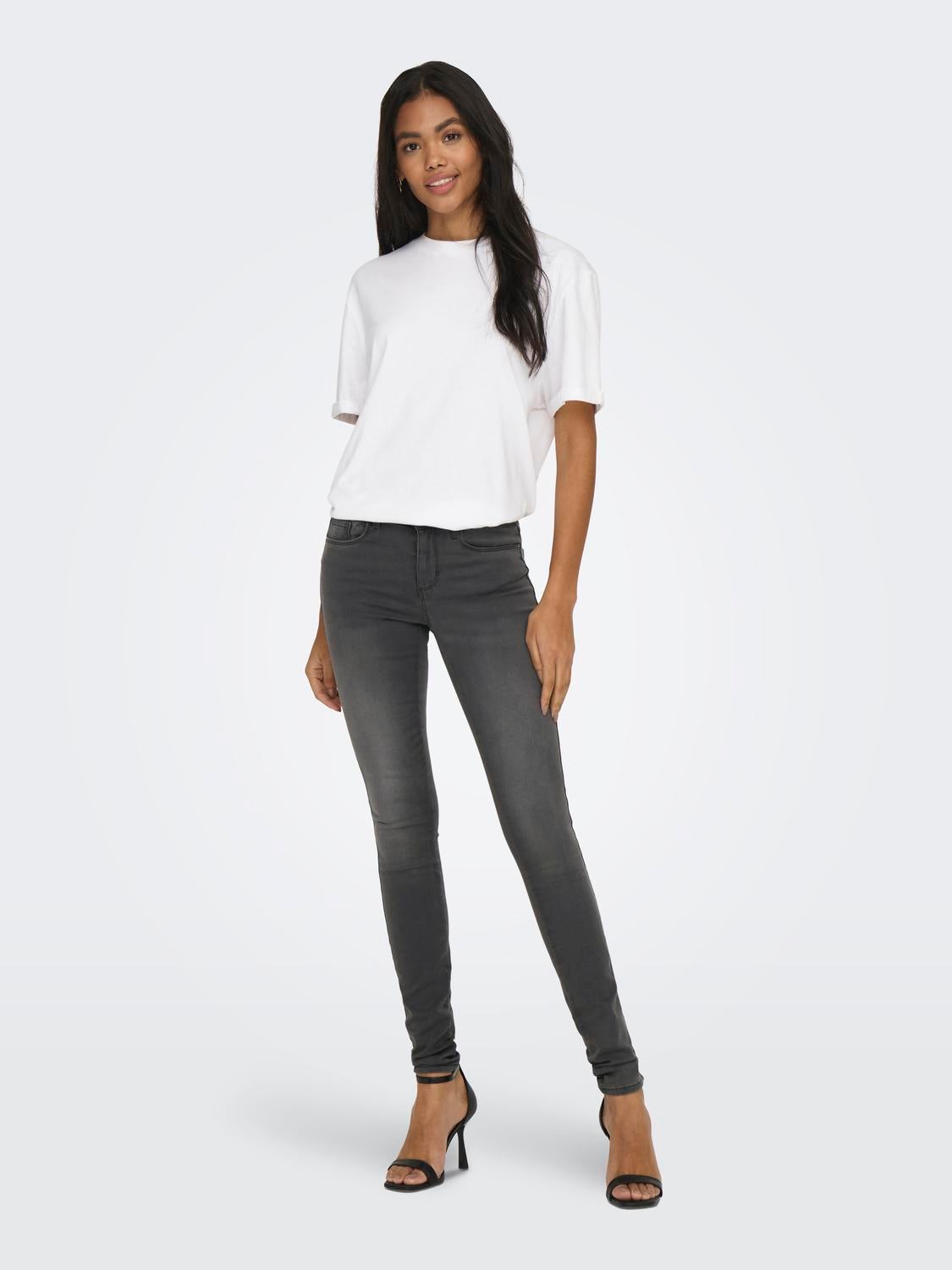 ONLROYAL Mittlere Taille Skinny Fit Jeans Dark Grey Denim