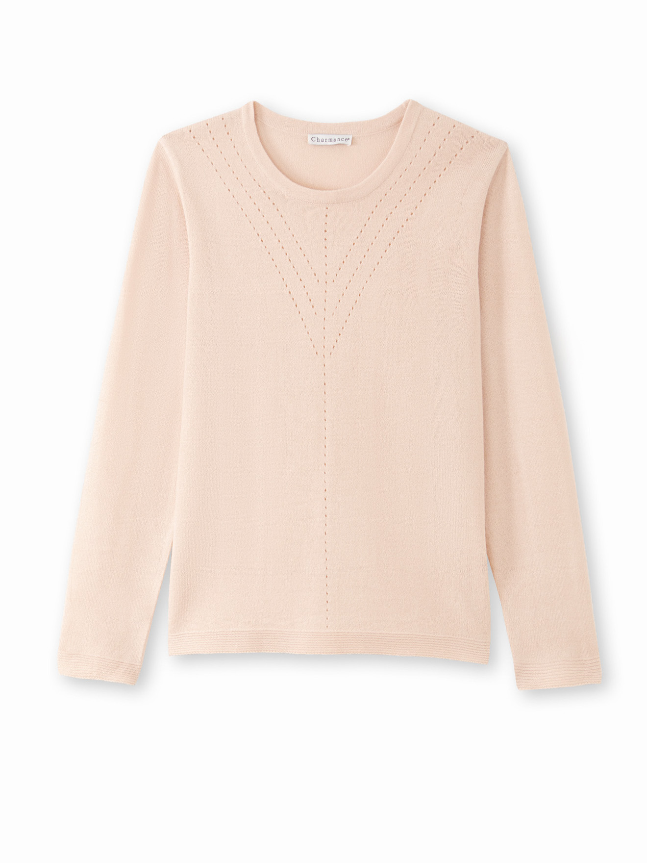 Pull encolure ronde avec jeu d'ajouré