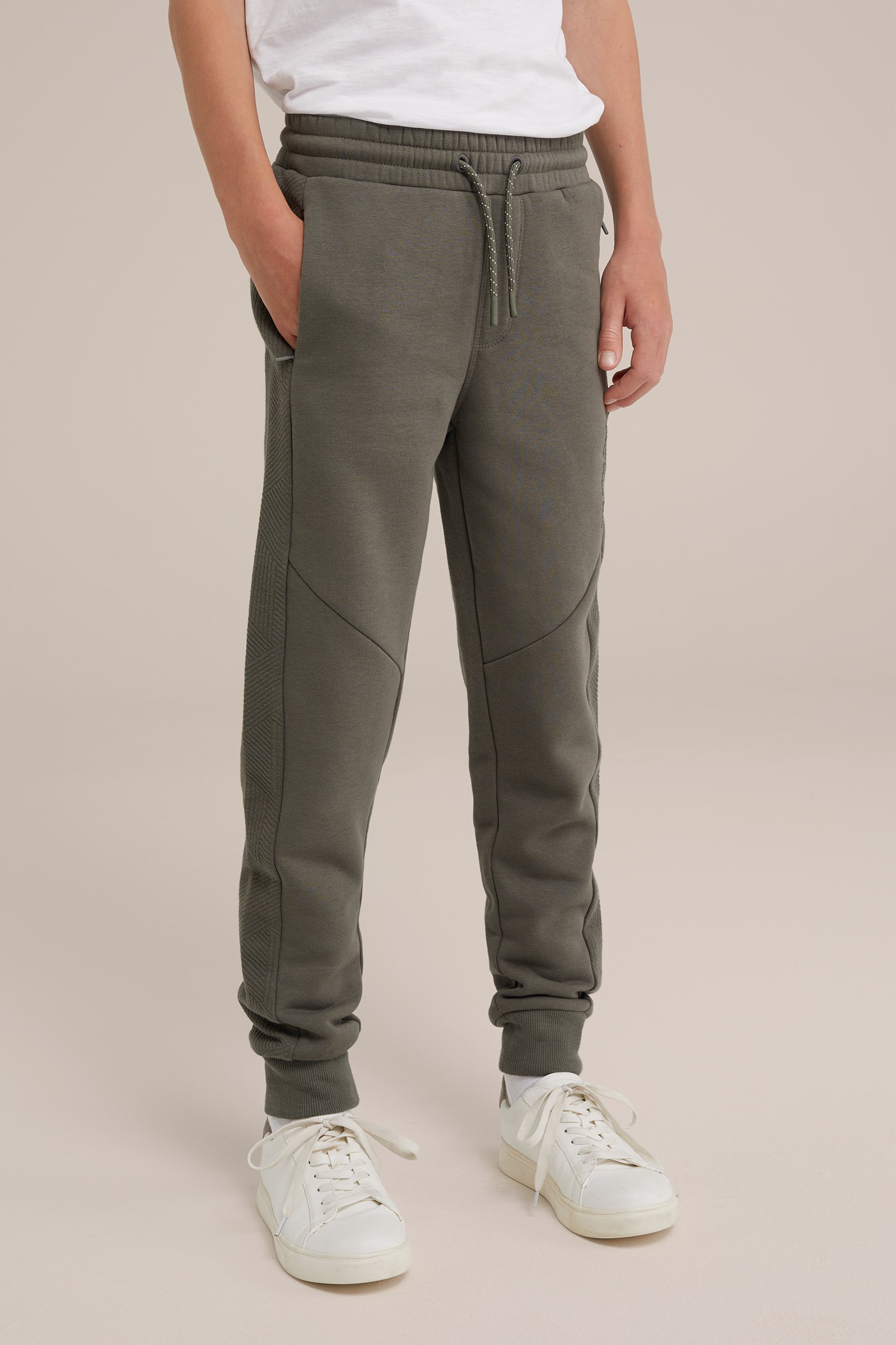 Jongens joggingbroek met tapedetail Blue Ridge Legergroen