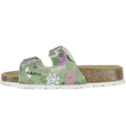 Superfit Sandaler - Fussbettpantoffel -  Grøn m. Print