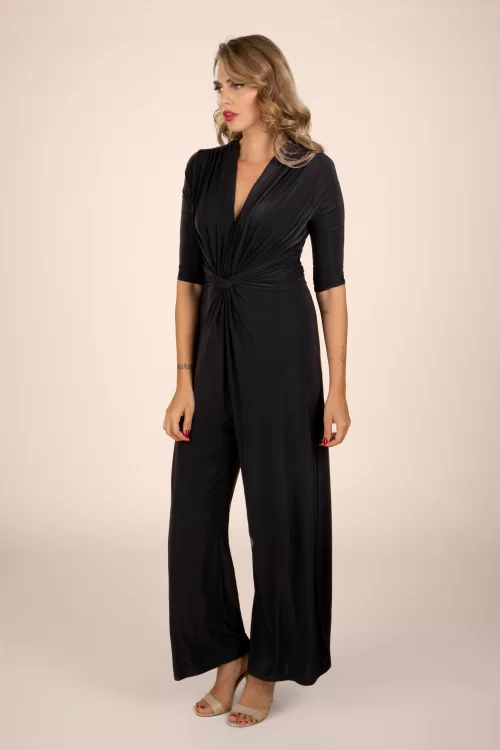 Vintage Chic for Topvintage Callie Knot jumpsuit in zwart