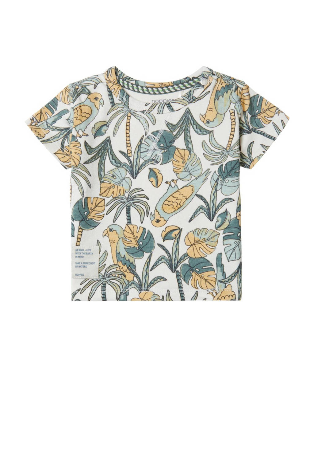 Noppies baby T-shirt met all over print wit
