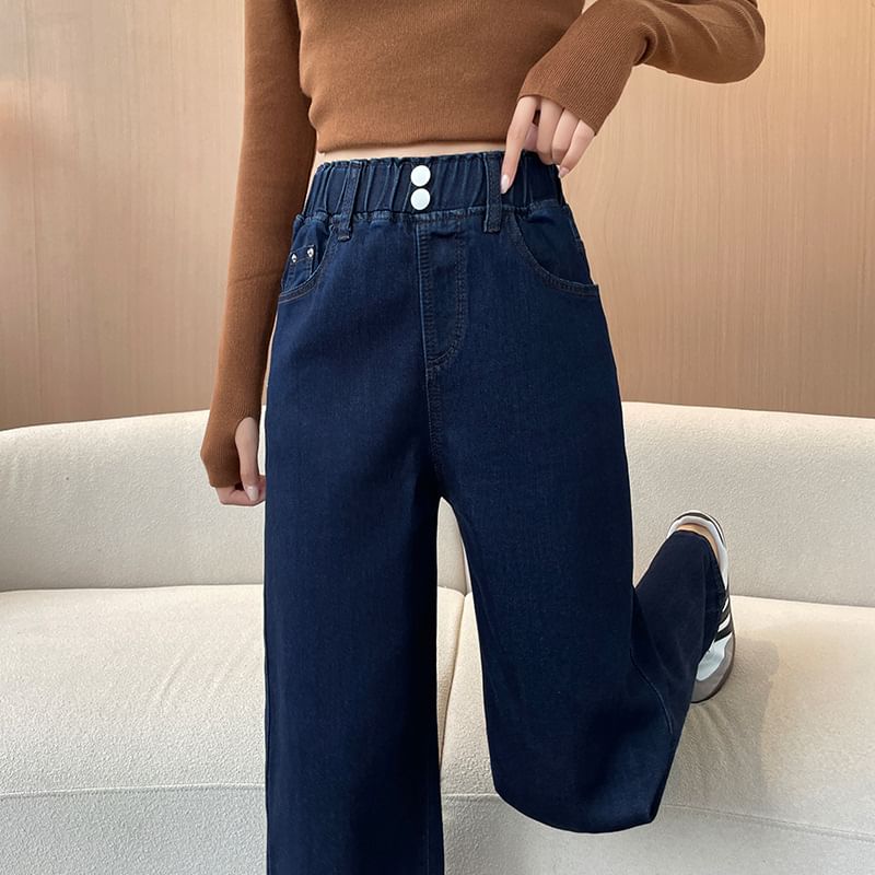 Coline - Elastische taille, gewassen, losse jeans