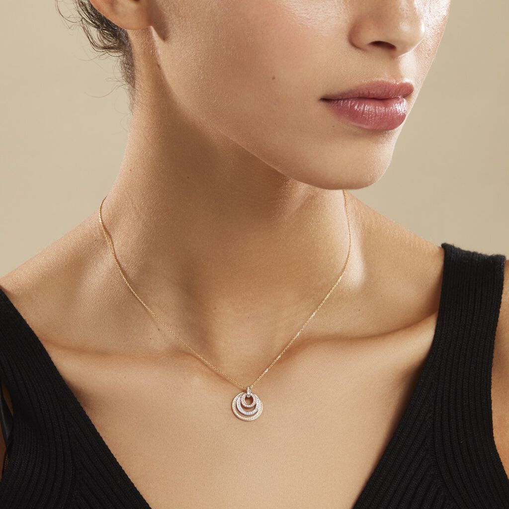 Collier Rama Or Tricolore Oxyde De Zirconium