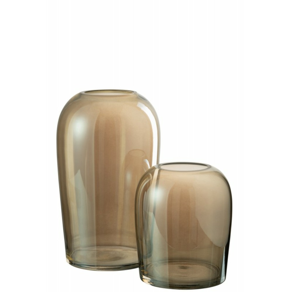 Vase oeuf en verre marron 18x30cm