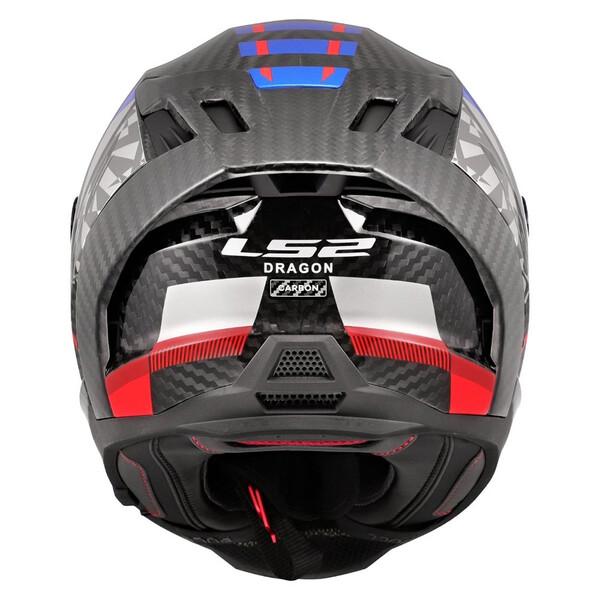 LS2 - Casque FF807 Dragon Trax Carbone / Bleu / Rouge / Brillant