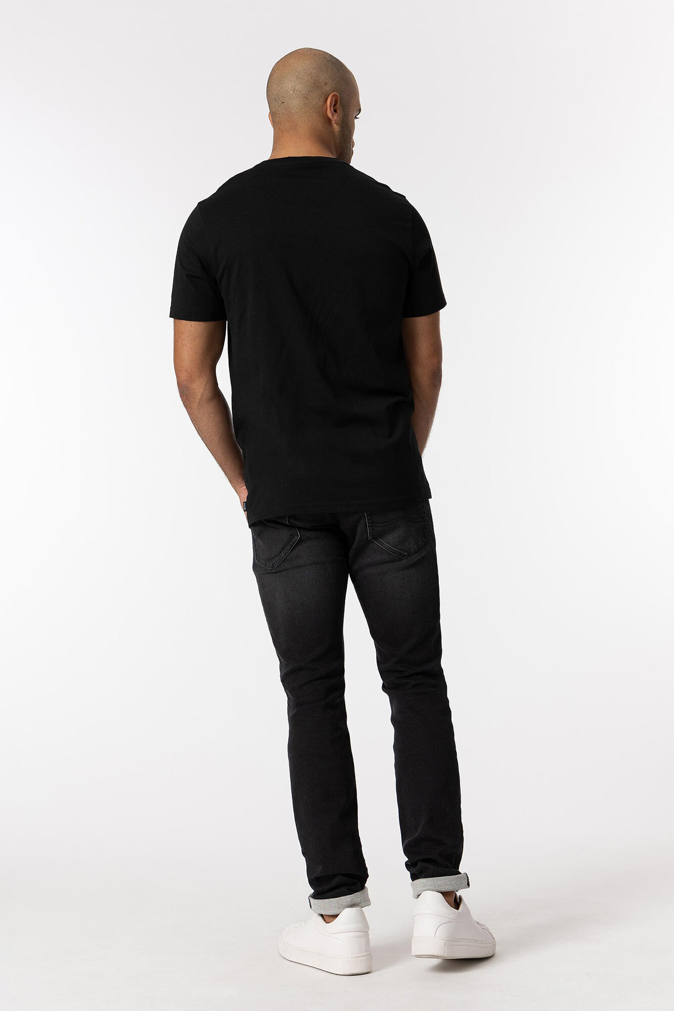 Calça jeans super slim de malha índigo