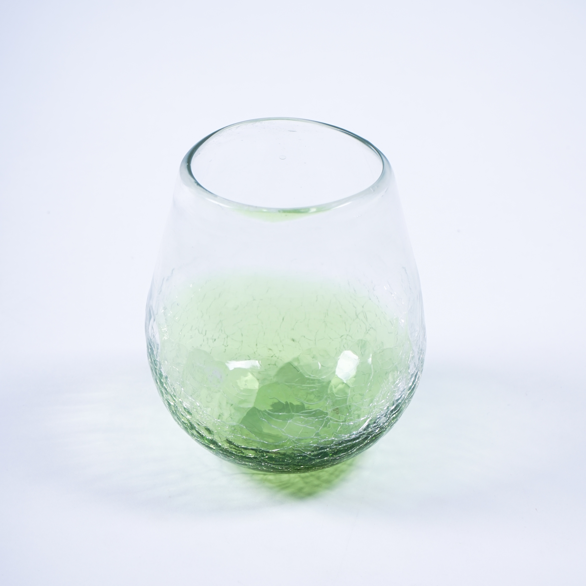 Glasvase 'Craquelle', grün, Ø 13 cm, H 15 cm von fischer's lagerhaus