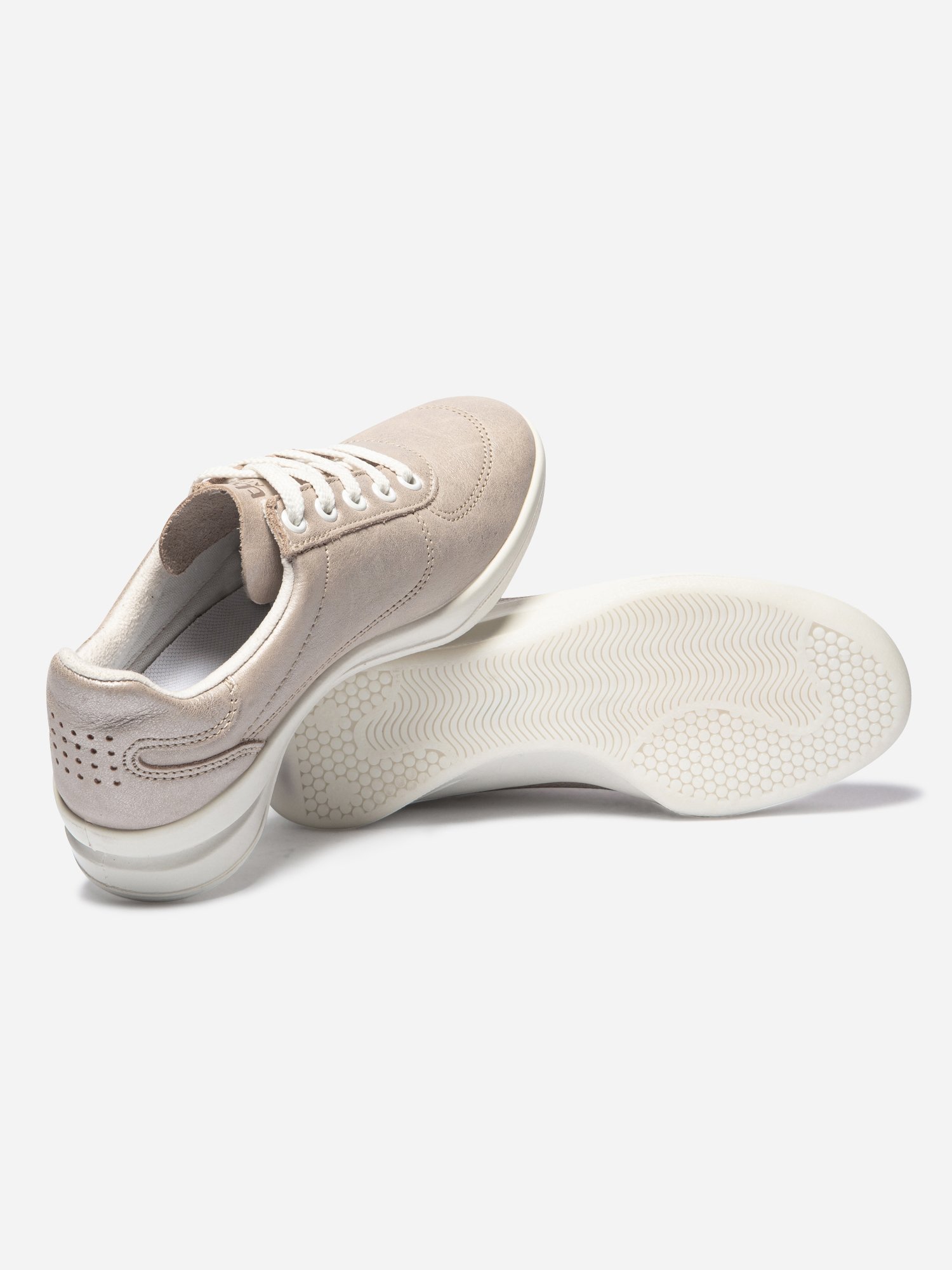 Baskets Femme Confort Dessus Cuir Champagne