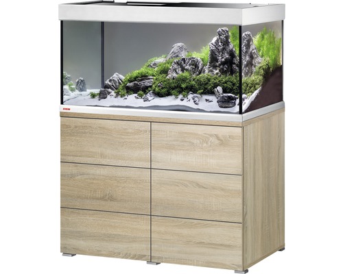 EHEIM proxima 250 classic aquariumcombinatie met LED-verlichting en eikenhouten kast
