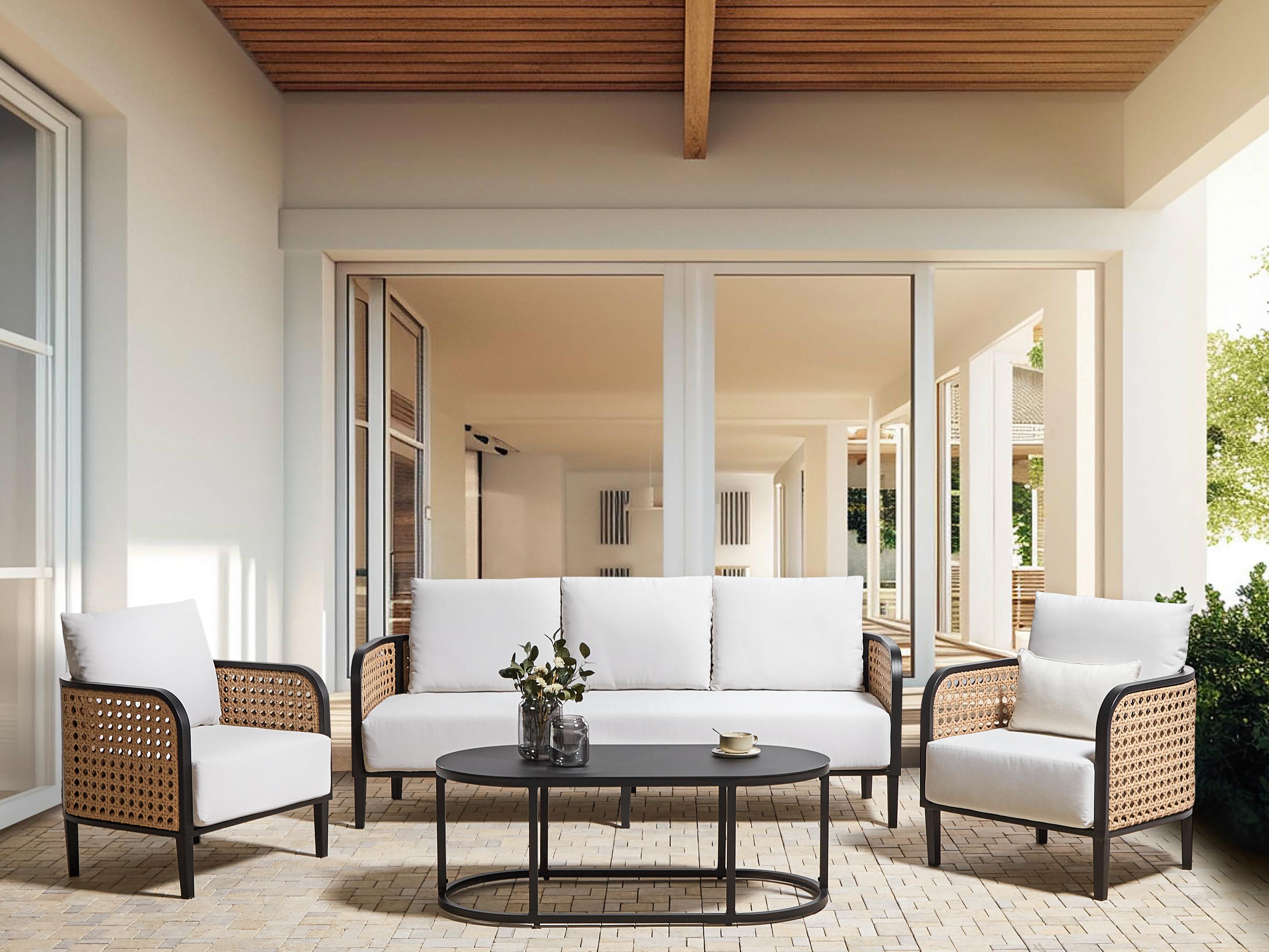 Loungeset met tafel 5-zits MONTEFALCO Metaal Wit