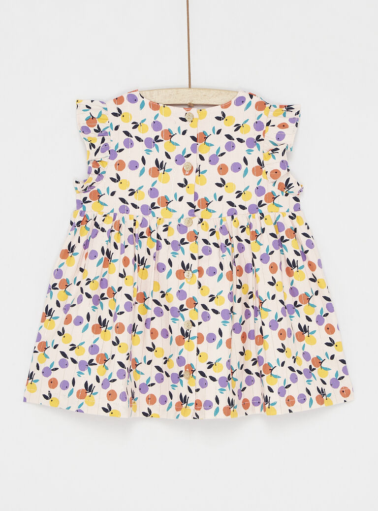 Robe manches courtes imprimée rose pale pour bébé fille