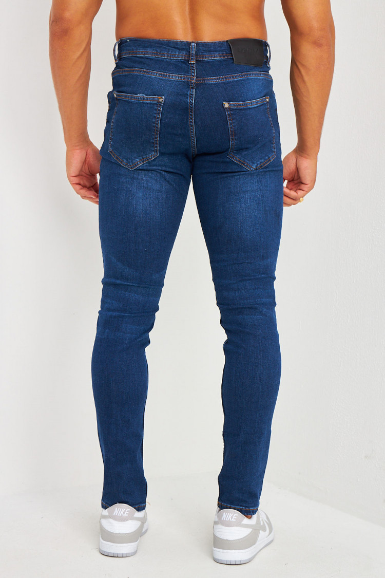 Jean Brentiny bleu foncé uni