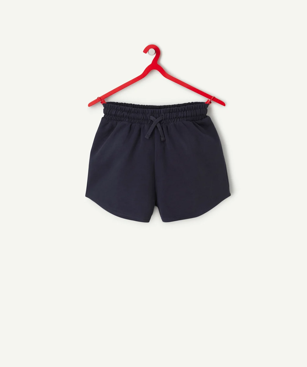 short fille en coton bio bleu marine