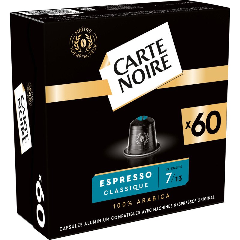 Capsules de café Carte Noire Classique N° 7 - Boîte de 60